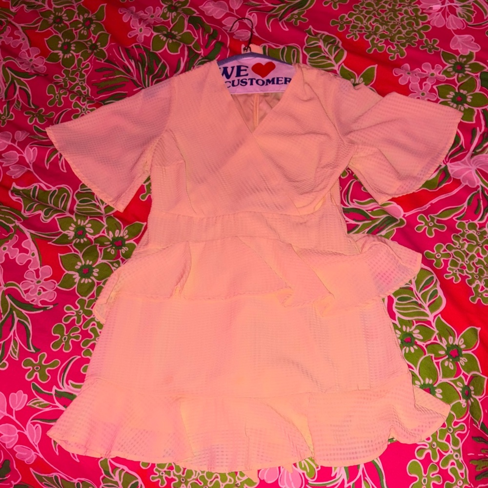 Altar’d State Yellow Tiered Ruffle Dress